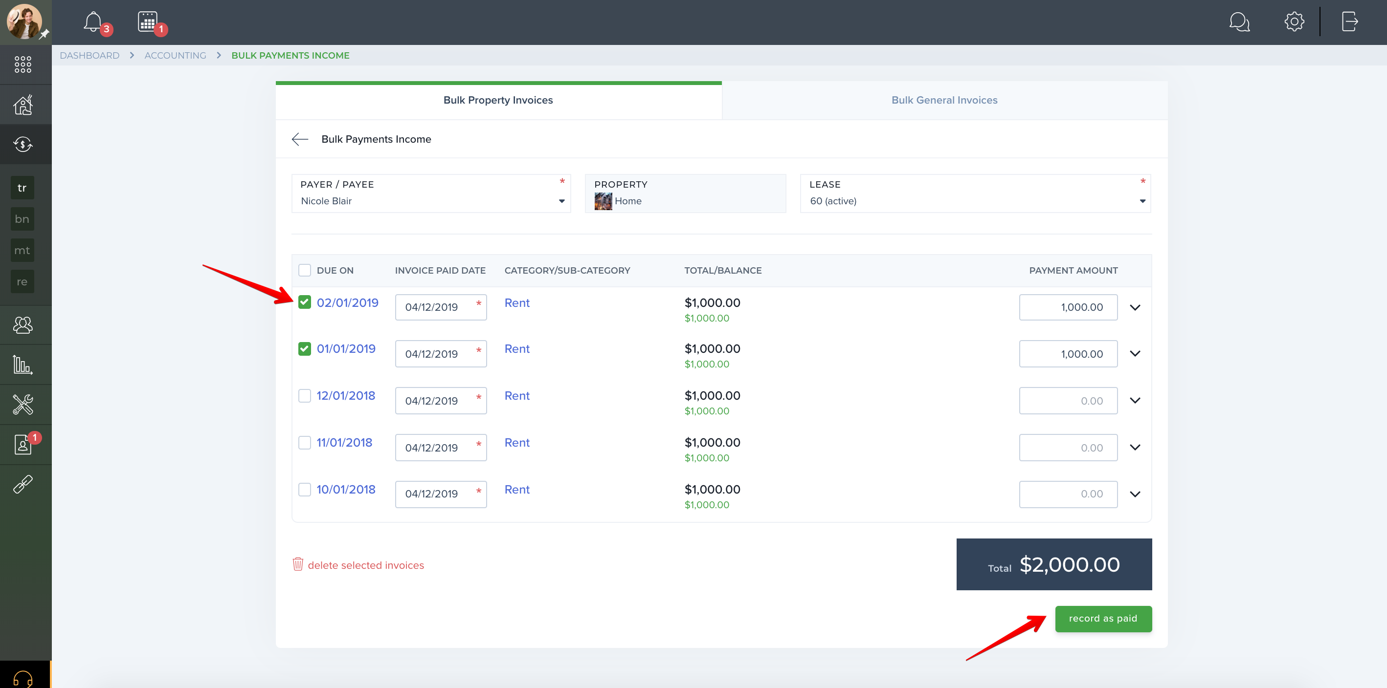 Can I easily mark multiple transactions as paid?