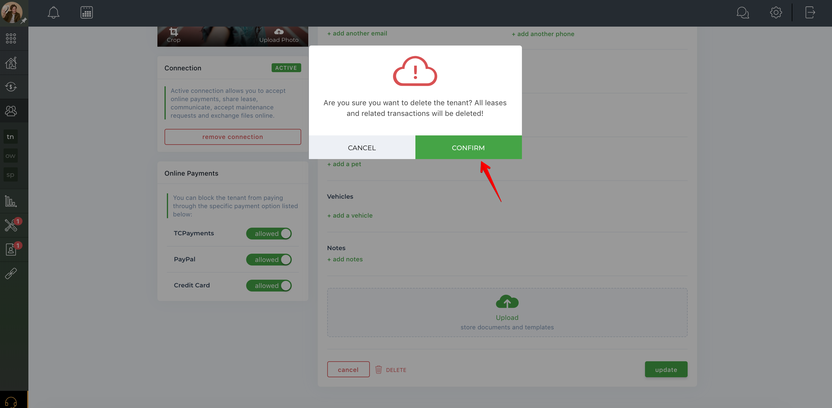 How to remove a tenant?