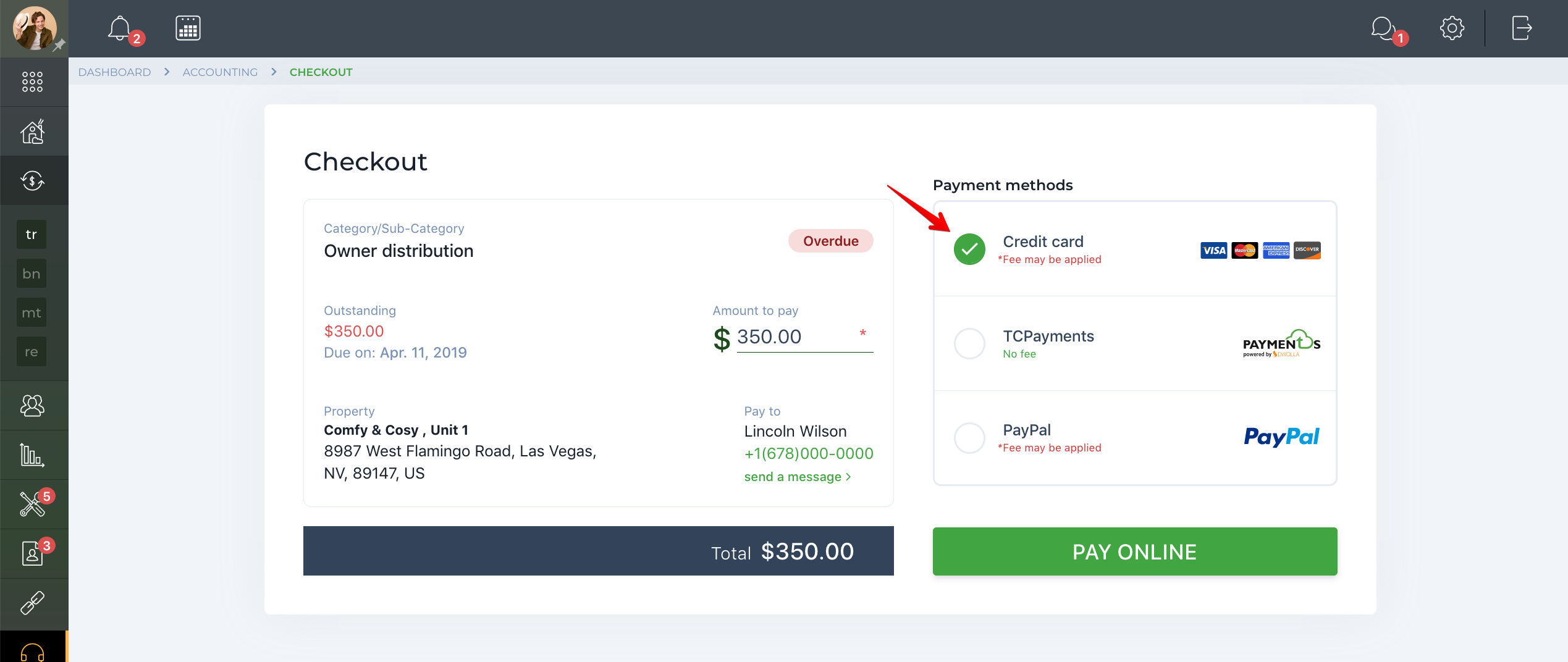 How to pay an owner?