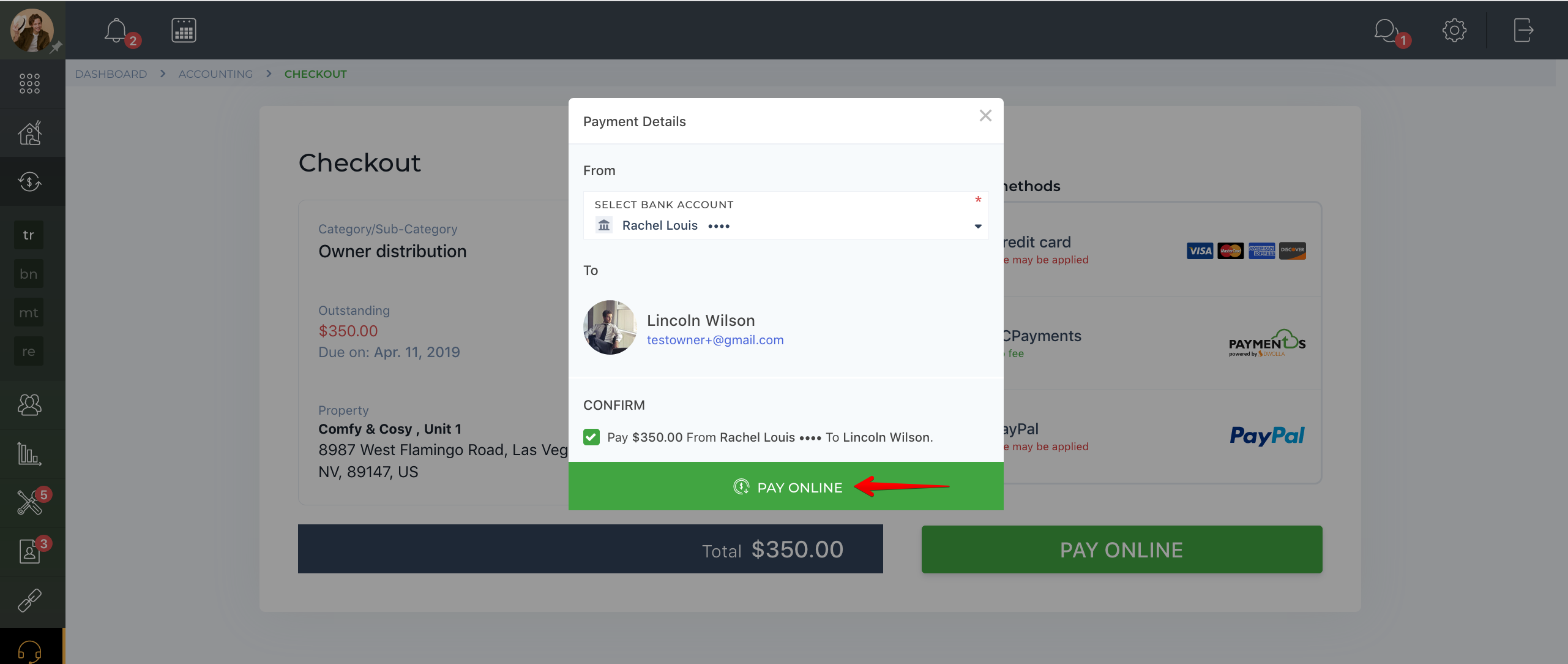 How to pay an owner?