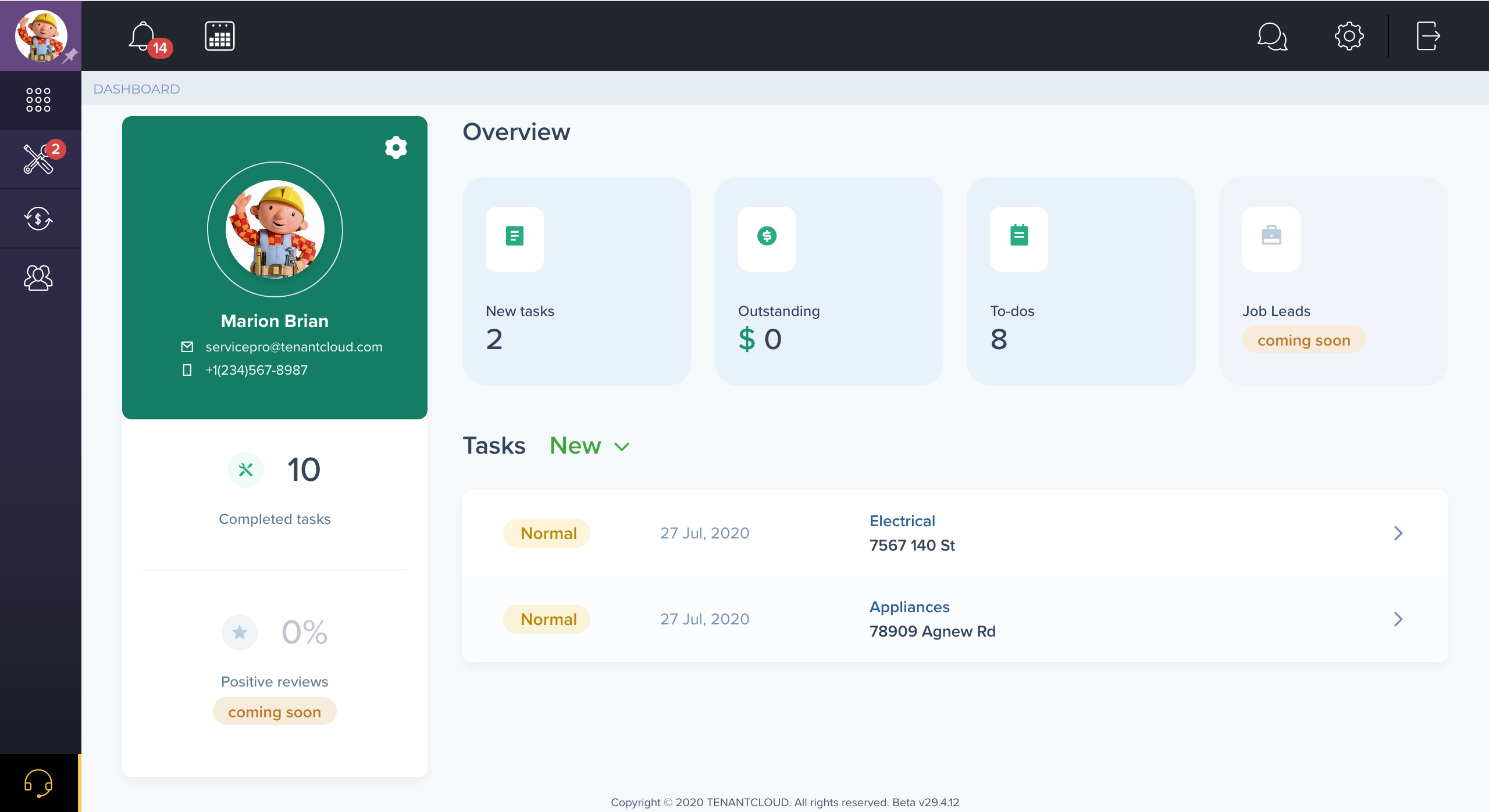 TenantCloud Dashboard