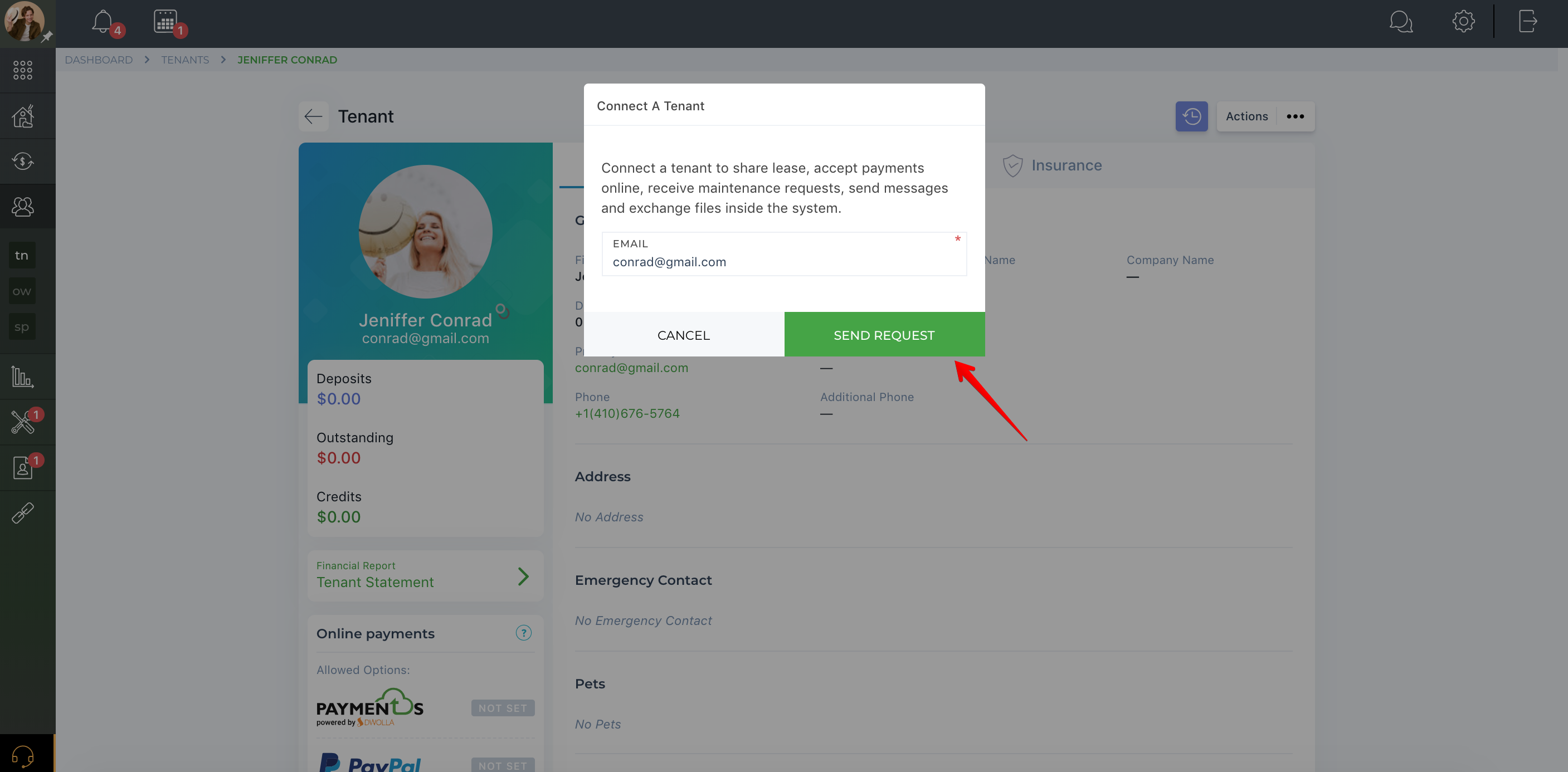 How do I connect with a tenant?