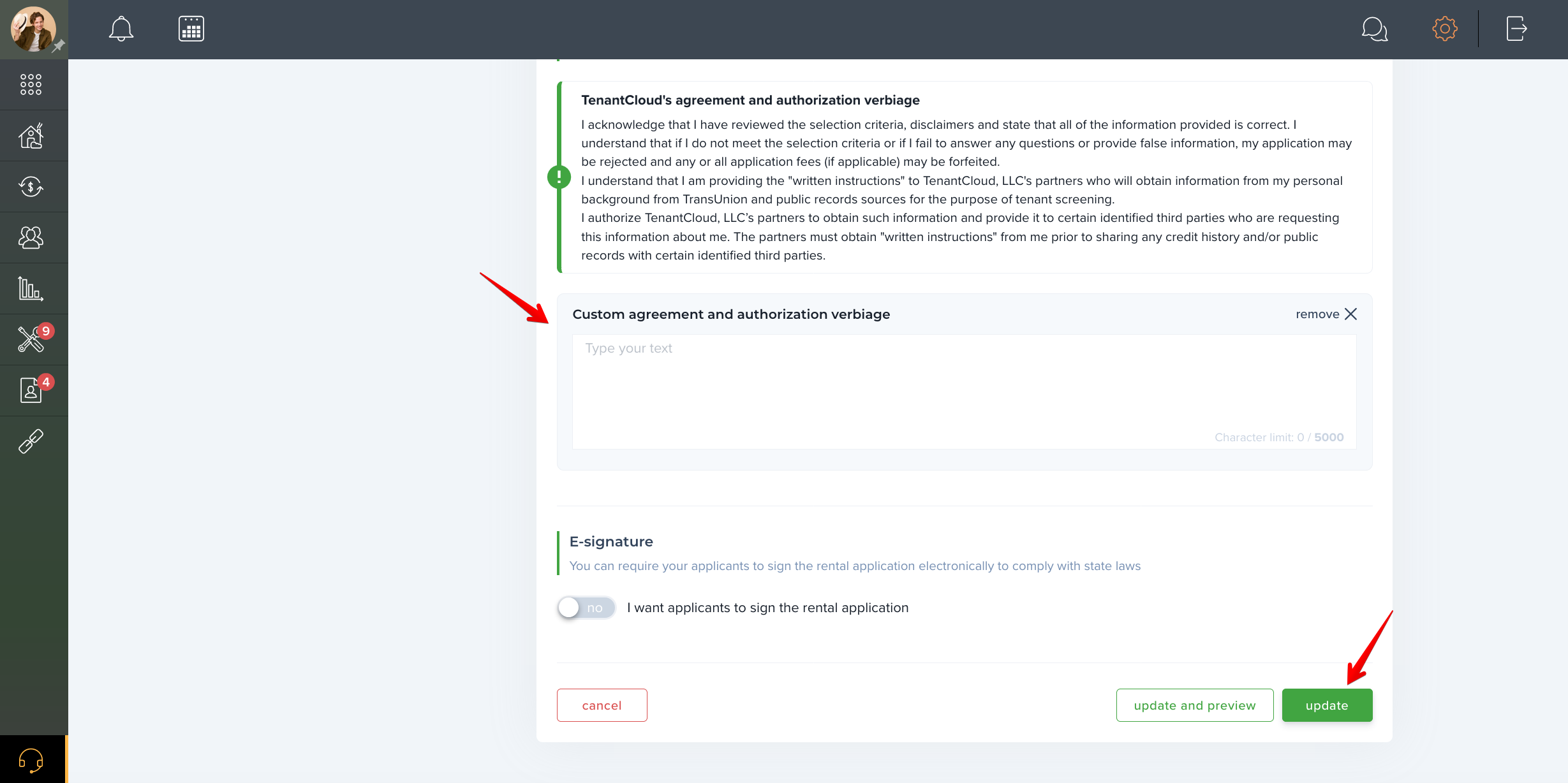 How to add disclaimer to the applications?
