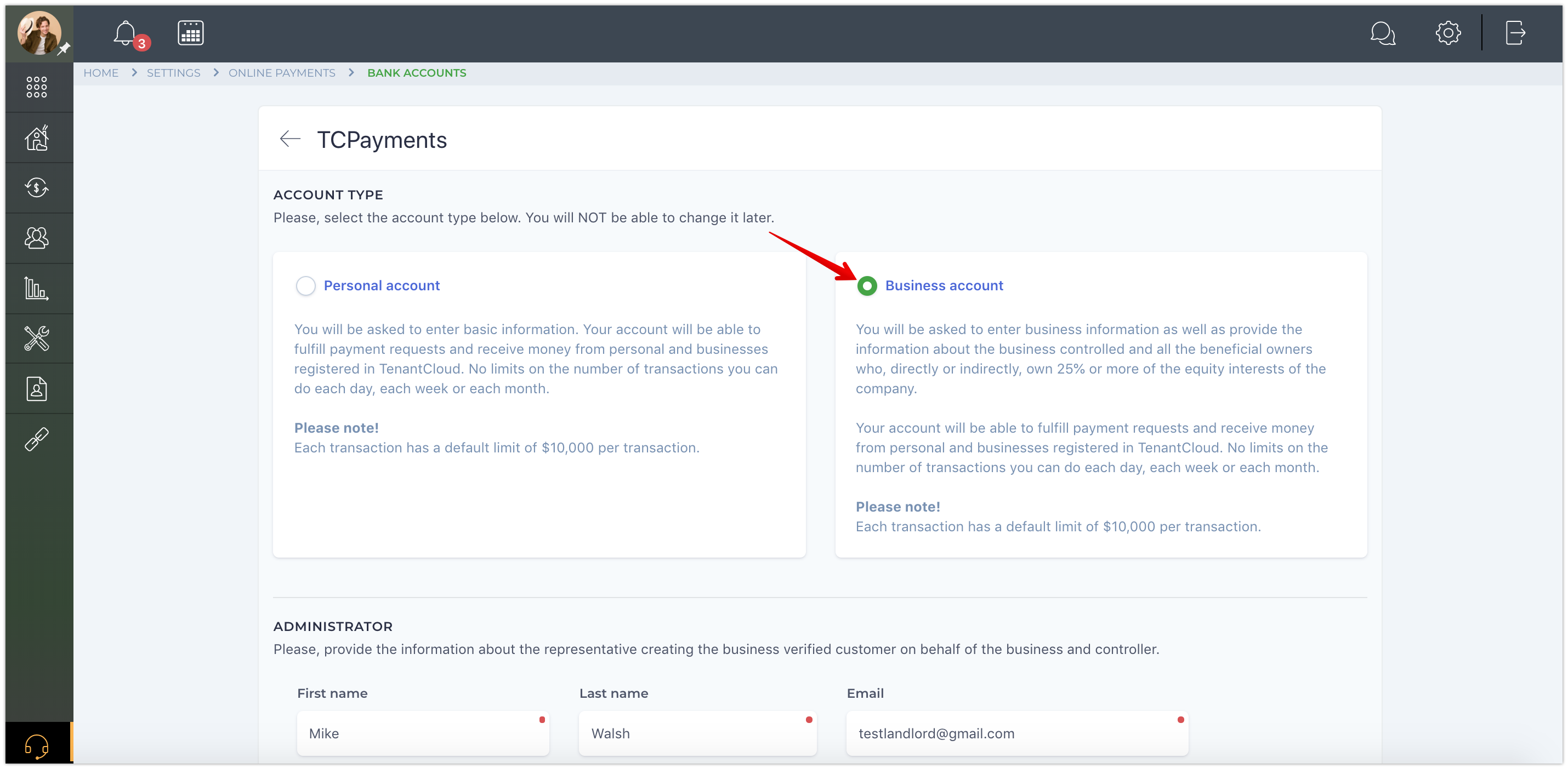 How do I set up a business account?
