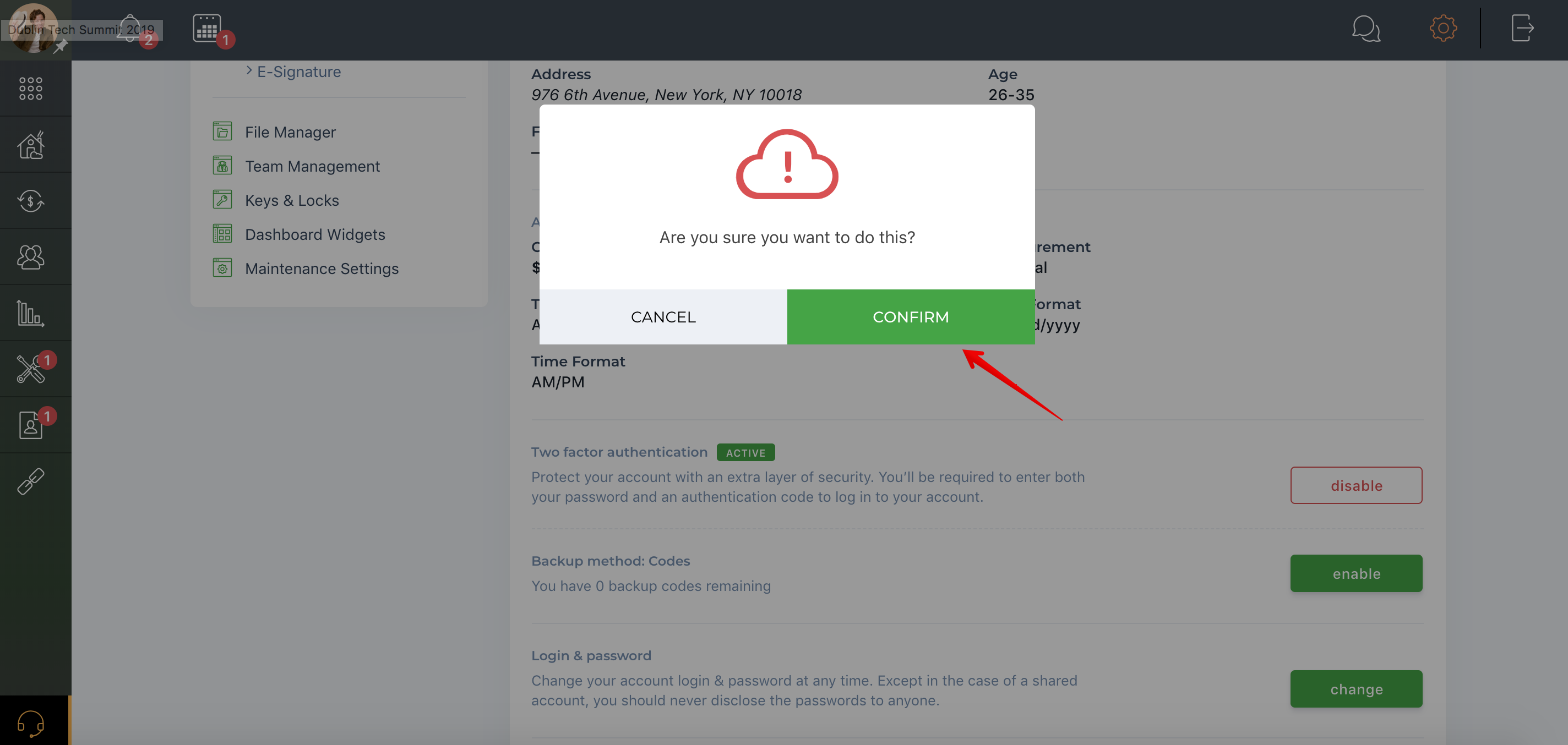 How to disable Two-Factor Authentication?